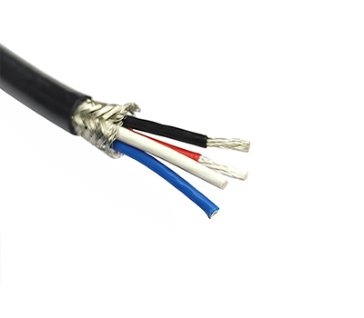 Teflon PVC Silver Plated Shielded Copper Wire Cable 4 Core